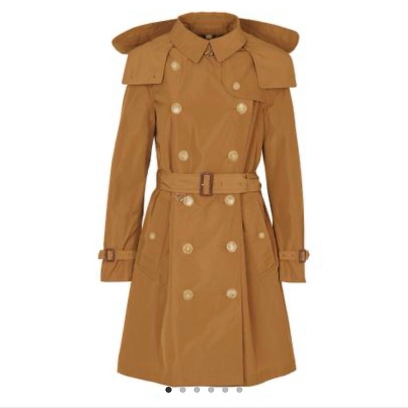 Burberry Jackets & Blazers - Burberry Detachable Hood Taffeta Trench Coat